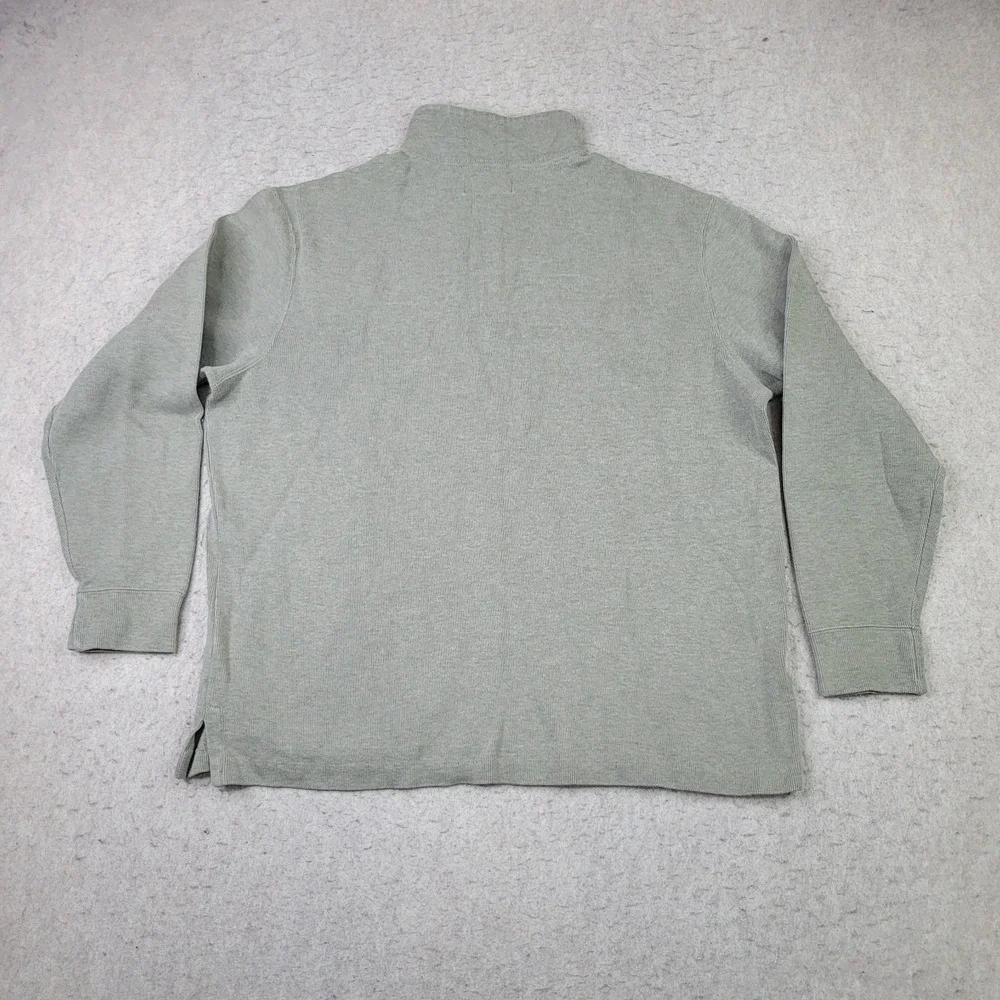 Polo Ralph Lauren 1/4 Zip Pullover Sweater Mens L Green Mock Neck Preppy Pony